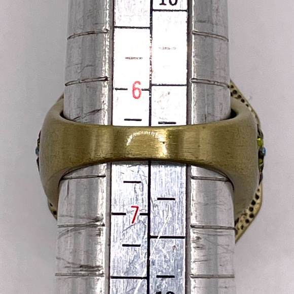 HEIDI DAUS Purple Amethyst Multi Color Swarovski Cocktail Ring in Box 6 1/2 - Picture 10 of 12